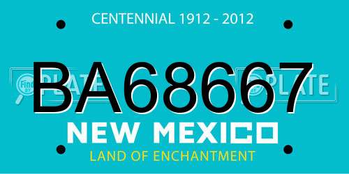 BA68667 New Mexico License Plate