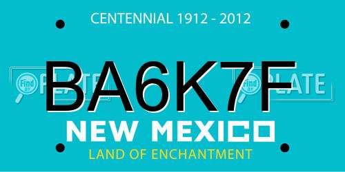BA6K7F New Mexico License Plate