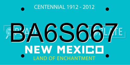 BA6S667 New Mexico License Plate