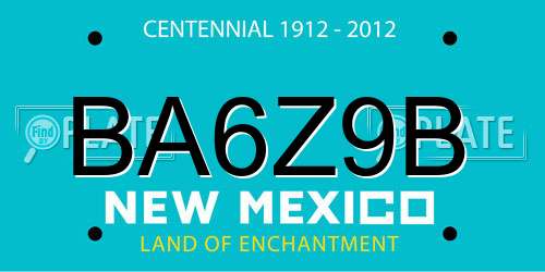BA6Z9B New Mexico License Plate
