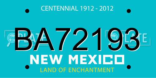 BA72193 New Mexico License Plate