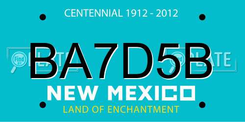 BA7D5B New Mexico License Plate