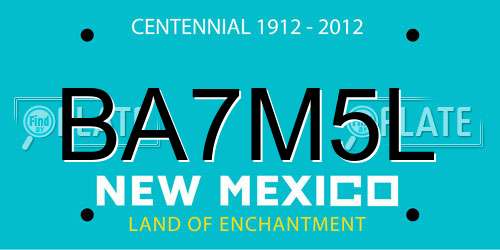 BA7M5L New Mexico License Plate