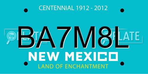 BA7M8L New Mexico License Plate