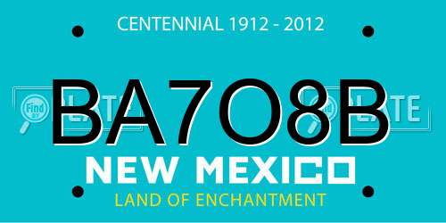 BA7O8B New Mexico License Plate