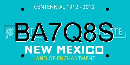 BA7Q8S New Mexico License Plate