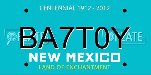 BA7T0Y New Mexico License Plate