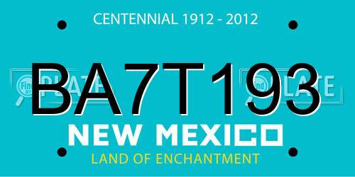 BA7T193 New Mexico License Plate