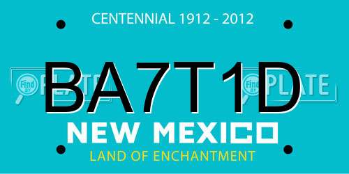 BA7T1D New Mexico License Plate