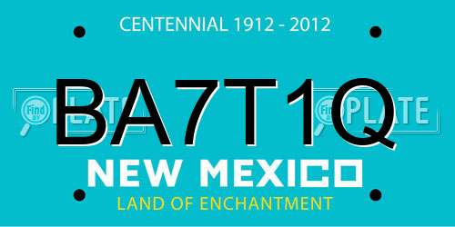 BA7T1Q New Mexico License Plate