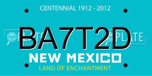 BA7T2D New Mexico License Plate