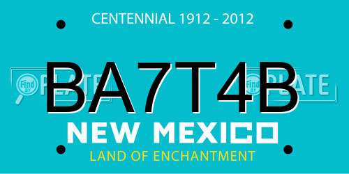 BA7T4B New Mexico License Plate