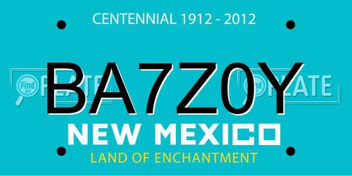 BA7Z0Y New Mexico License Plate