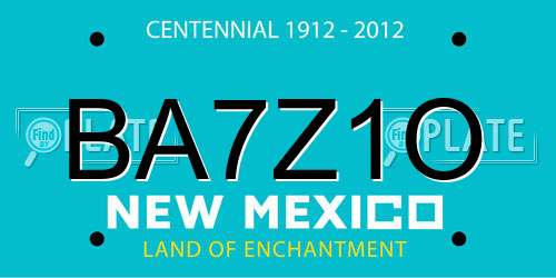 BA7Z1O New Mexico License Plate