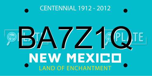 BA7Z1Q New Mexico License Plate