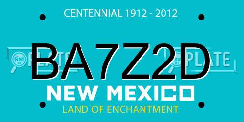 BA7Z2D New Mexico License Plate