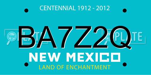 BA7Z2Q New Mexico License Plate