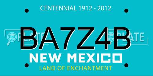 BA7Z4B New Mexico License Plate