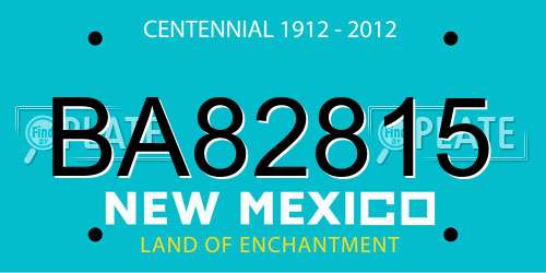 BA82815 New Mexico License Plate