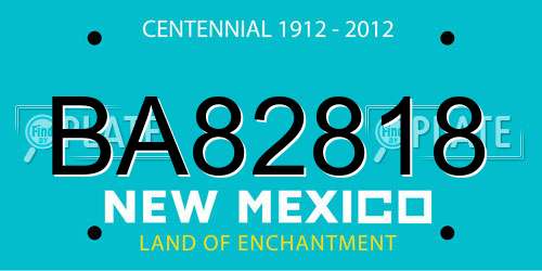 BA82818 New Mexico License Plate