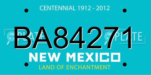 BA84271 New Mexico License Plate