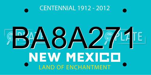 BA8A271 New Mexico License Plate