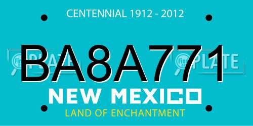 BA8A771 New Mexico License Plate