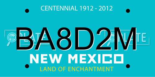 BA8D2M New Mexico License Plate