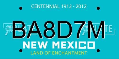 BA8D7M New Mexico License Plate