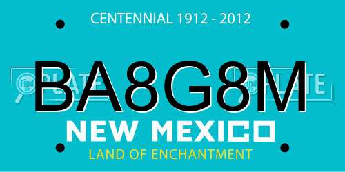BA8G8M New Mexico License Plate