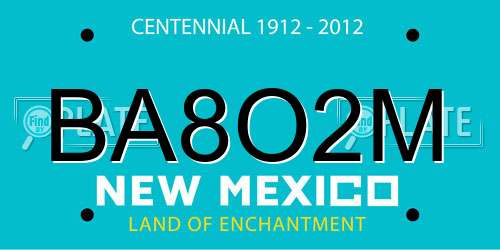 BA8O2M New Mexico License Plate