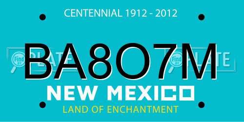BA8O7M New Mexico License Plate