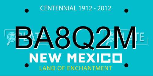 BA8Q2M New Mexico License Plate