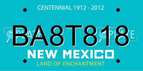 BA8T818 New Mexico License Plate