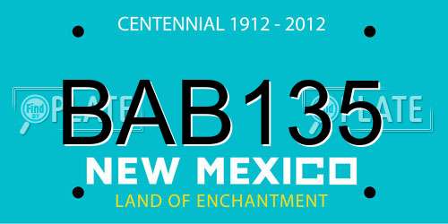 BAB135 New Mexico License Plate