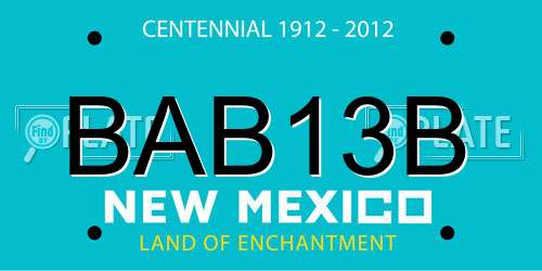 BAB13B New Mexico License Plate