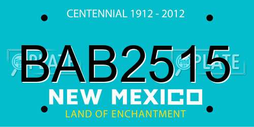 BAB2515 New Mexico License Plate