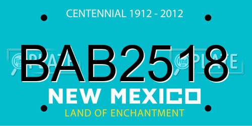 BAB2518 New Mexico License Plate