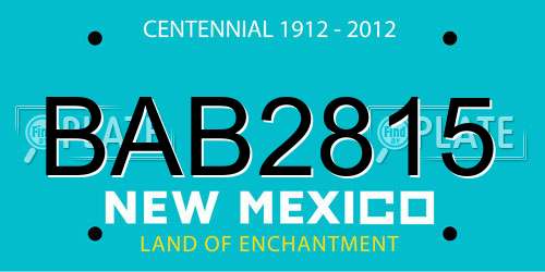 BAB2815 New Mexico License Plate