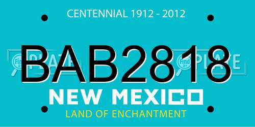 BAB2818 New Mexico License Plate