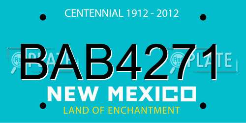 BAB4271 New Mexico License Plate