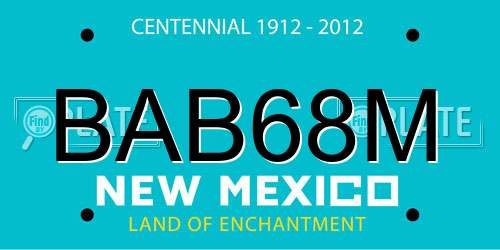 BAB68M New Mexico License Plate