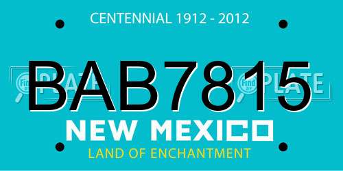 BAB7815 New Mexico License Plate