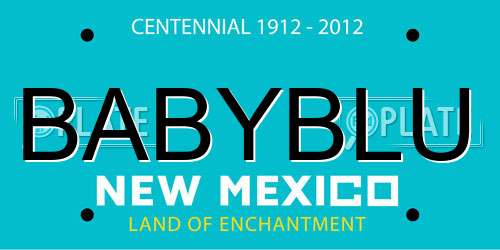 BABYBLU New Mexico License Plate