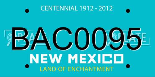 BAC0095 New Mexico License Plate