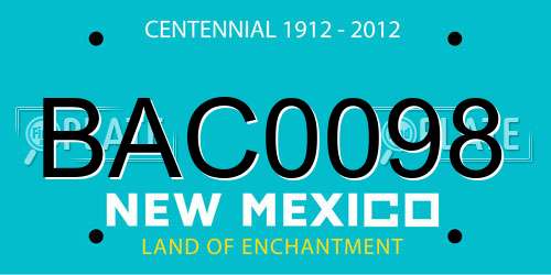 BAC0098 New Mexico License Plate