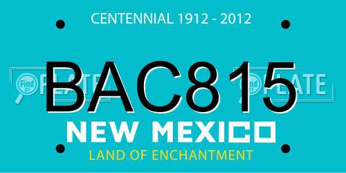 BAC815 New Mexico License Plate