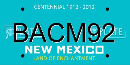BACM92 New Mexico License Plate