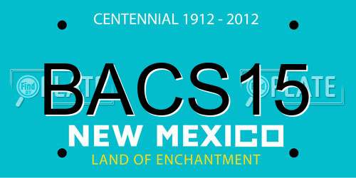 BACS15 New Mexico License Plate