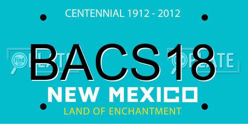 BACS18 New Mexico License Plate